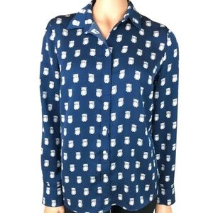JCrew Navy Owl printed shirt